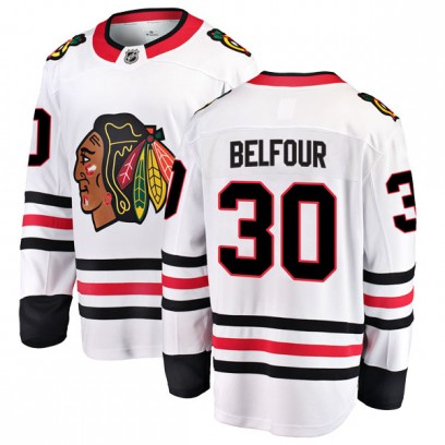 Men's Breakaway Chicago Blackhawks ED Belfour Fanatics Branded Away Jersey - White