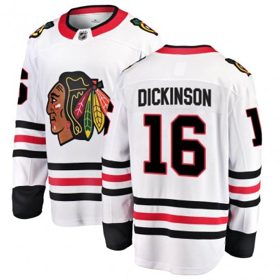 Men's Breakaway Chicago Blackhawks Jason Dickinson Fanatics Branded Away Jersey - White