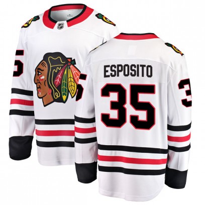 Men's Breakaway Chicago Blackhawks Tony Esposito Fanatics Branded Away Jersey - White