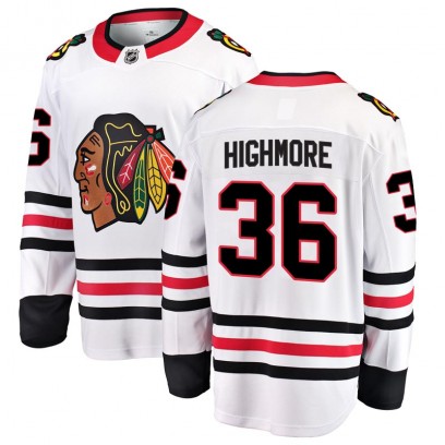 Men's Breakaway Chicago Blackhawks Matthew Highmore Fanatics Branded Away Jersey - White