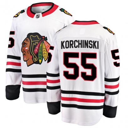 Men's Breakaway Chicago Blackhawks Kevin Korchinski Fanatics Branded Away Jersey - White