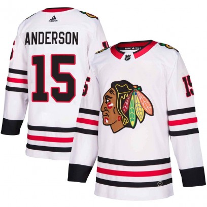 Youth Authentic Chicago Blackhawks Joey Anderson Adidas Away Jersey - White