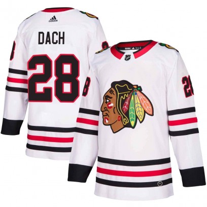 Youth Authentic Chicago Blackhawks Colton Dach Adidas Away Jersey - White