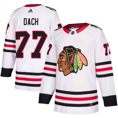 Youth Authentic Chicago Blackhawks Kirby Dach Adidas Away Jersey - White