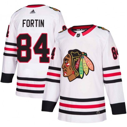 Youth Authentic Chicago Blackhawks Alexandre Fortin Adidas Away Jersey - White