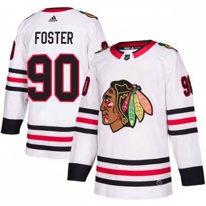 Youth Authentic Chicago Blackhawks Scott Foster Adidas Away Jersey - White