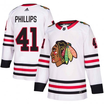 Youth Authentic Chicago Blackhawks Isaak Phillips Adidas Away Jersey - White
