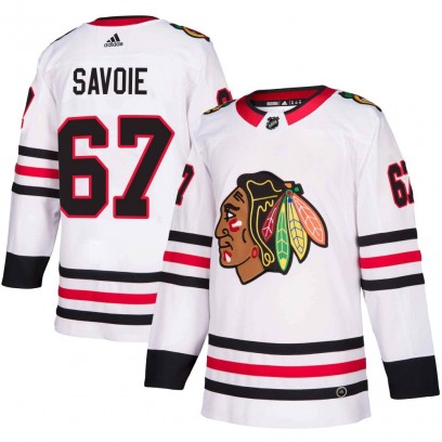 Youth Authentic Chicago Blackhawks Samuel Savoie Adidas Away Jersey - White
