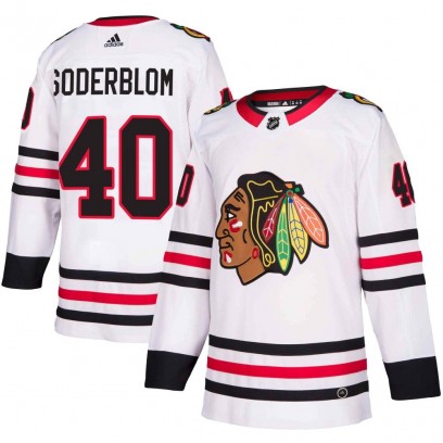 Youth Authentic Chicago Blackhawks Arvid Soderblom Adidas Away Jersey - White