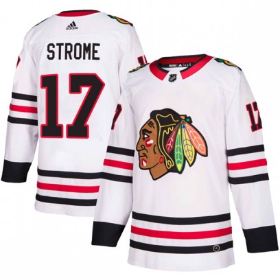 Youth Authentic Chicago Blackhawks Dylan Strome Adidas Away Jersey - White
