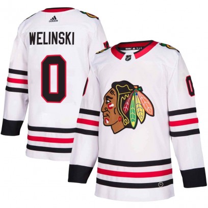 Youth Authentic Chicago Blackhawks Andy Welinski Adidas Away Jersey - White