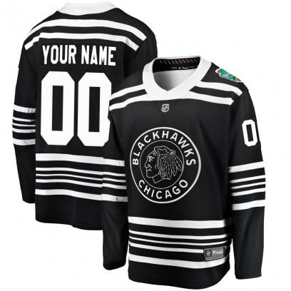 Men's Breakaway Chicago Blackhawks Custom Fanatics Branded Custom 2019 Winter Classic Jersey - Black