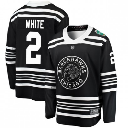 Men's Breakaway Chicago Blackhawks Bill White Fanatics Branded Black 2019 Winter Classic Jersey - White