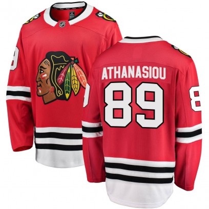 Youth Breakaway Chicago Blackhawks Andreas Athanasiou Fanatics Branded Home Jersey - Red