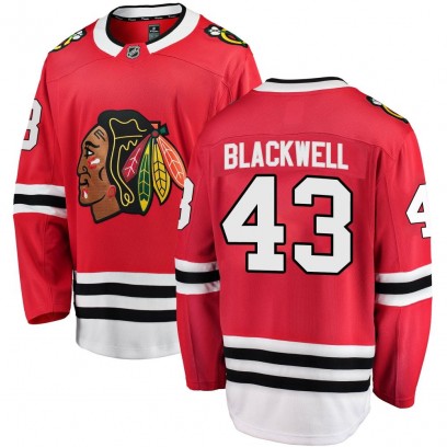 Youth Breakaway Chicago Blackhawks Colin Blackwell Fanatics Branded Red Home Jersey - Black