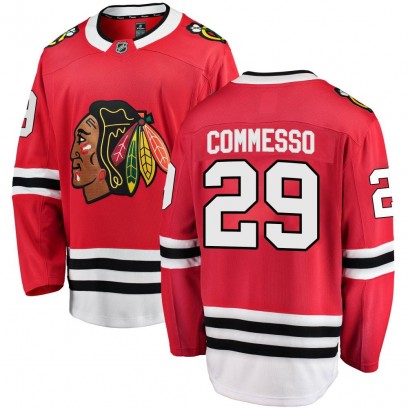 Youth Breakaway Chicago Blackhawks Drew Commesso Fanatics Branded Home Jersey - Red