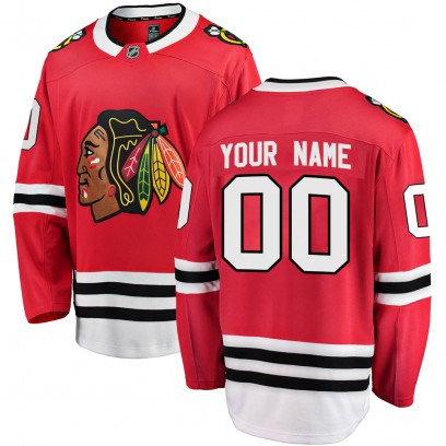 Youth Breakaway Chicago Blackhawks Custom Fanatics Branded Custom Home Jersey - Red