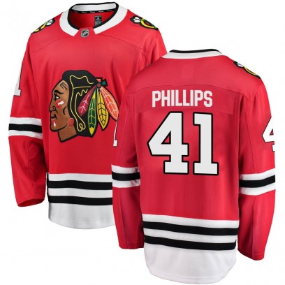 Youth Breakaway Chicago Blackhawks Isaak Phillips Fanatics Branded Home Jersey - Red