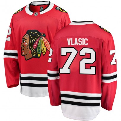 Youth Breakaway Chicago Blackhawks Alex Vlasic Fanatics Branded Home Jersey - Red