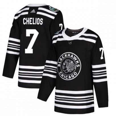 Men's Authentic Chicago Blackhawks Chris Chelios Adidas 2019 Winter Classic Jersey - Black