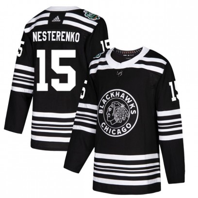 Men's Authentic Chicago Blackhawks Eric Nesterenko Adidas 2019 Winter Classic Jersey - Black