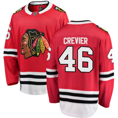 Men's Breakaway Chicago Blackhawks Louis Crevier Fanatics Branded Home Jersey - Red