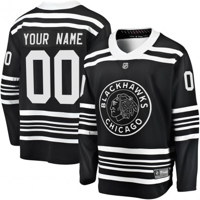 Men's Premier Chicago Blackhawks Custom Fanatics Branded Custom Breakaway Alternate 2019/20 Jersey - Black