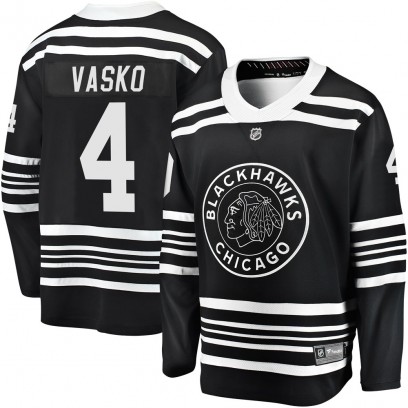 Men's Premier Chicago Blackhawks Elmer Vasko Fanatics Branded Breakaway Alternate 2019/20 Jersey - Black