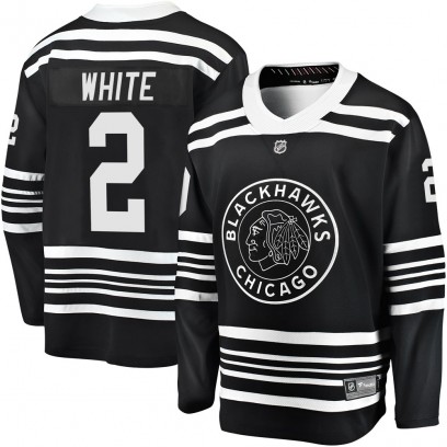 Men's Premier Chicago Blackhawks Bill White Fanatics Branded Breakaway Black Alternate 2019/20 Jersey - White