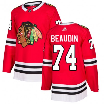 Men's Authentic Chicago Blackhawks Nicolas Beaudin Adidas ized Home Jersey - Red