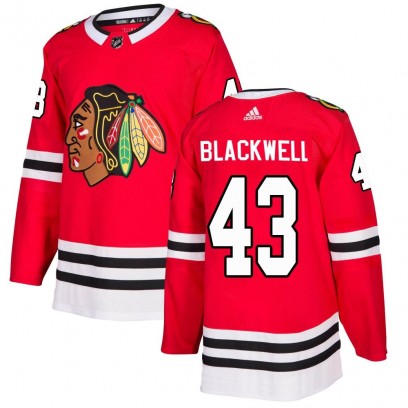 Men's Authentic Chicago Blackhawks Colin Blackwell Adidas Red Home Jersey - Black
