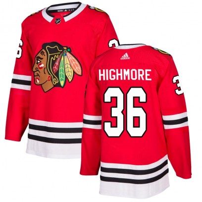 Men's Authentic Chicago Blackhawks Matthew Highmore Adidas Home Jersey - Red