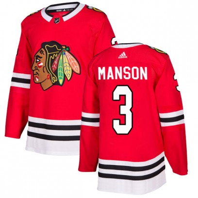 Men's Authentic Chicago Blackhawks Dave Manson Adidas Home Jersey - Red