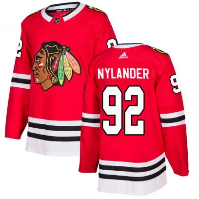 Men's Authentic Chicago Blackhawks Alexander Nylander Adidas Home Jersey - Red