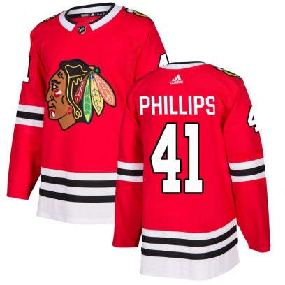Men's Authentic Chicago Blackhawks Isaak Phillips Adidas Home Jersey - Red