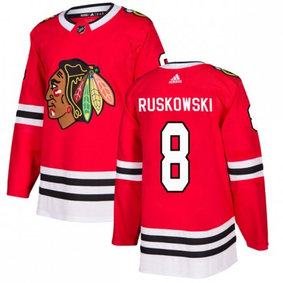 Men's Authentic Chicago Blackhawks Terry Ruskowski Adidas Home Jersey - Red