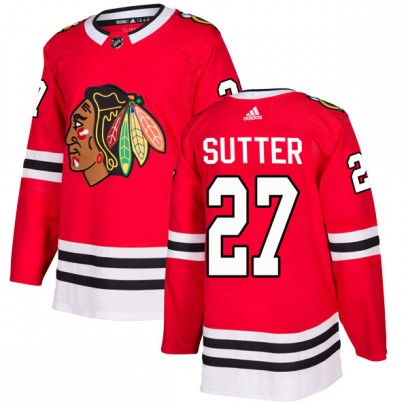 Men's Authentic Chicago Blackhawks Darryl Sutter Adidas Home Jersey - Red