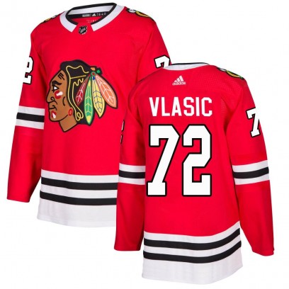 Men's Authentic Chicago Blackhawks Alex Vlasic Adidas Home Jersey - Red
