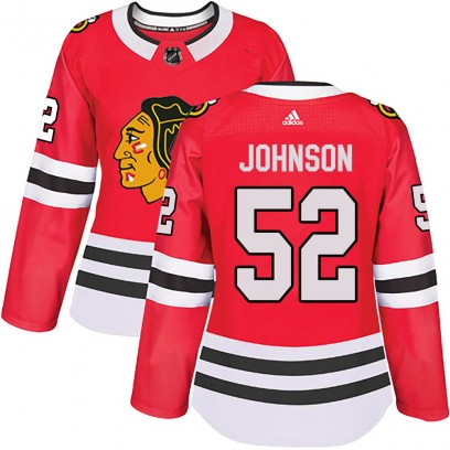 Women's Authentic Chicago Blackhawks Reese Johnson Adidas Home Jersey - Red