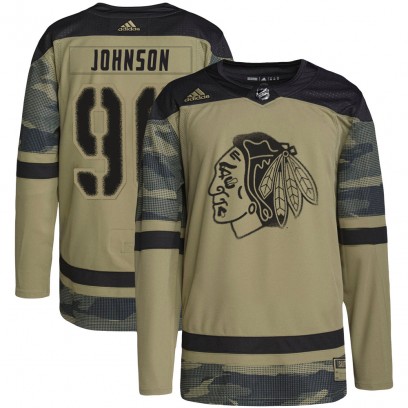 Youth Authentic Chicago Blackhawks Tyler Johnson Adidas Military Appreciation Practice Jersey - Camo