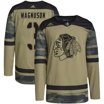 Youth Authentic Chicago Blackhawks Keith Magnuson Adidas Military Appreciation Practice Jersey - Camo