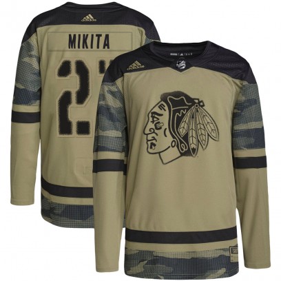 Youth Authentic Chicago Blackhawks Stan Mikita Adidas Military Appreciation Practice Jersey - Camo