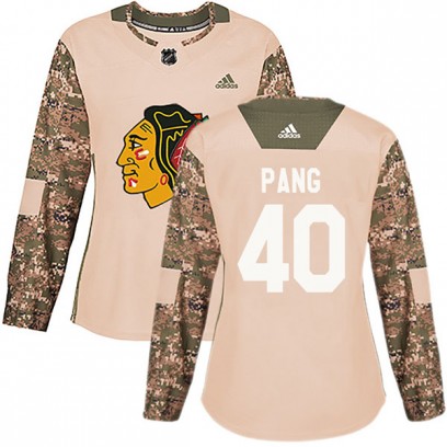 Women's Authentic Chicago Blackhawks Darren Pang Adidas Veterans Day Practice Jersey - Camo