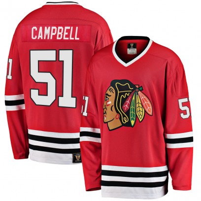 Youth Premier Chicago Blackhawks Brian Campbell Fanatics Branded Breakaway Heritage Jersey - Red