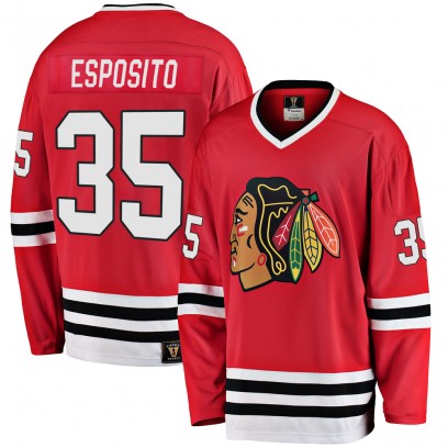 Youth Premier Chicago Blackhawks Tony Esposito Fanatics Branded Breakaway Heritage Jersey - Red