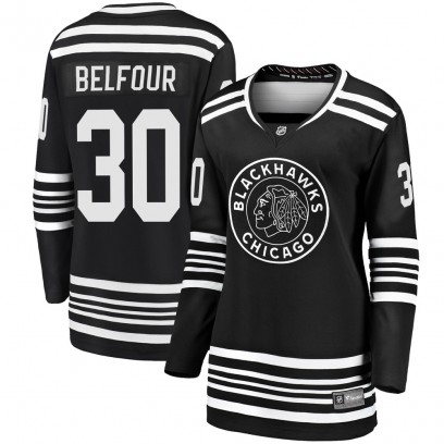 Women's Premier Chicago Blackhawks ED Belfour Fanatics Branded Breakaway Alternate 2019/20 Jersey - Black