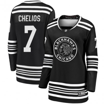 Women's Premier Chicago Blackhawks Chris Chelios Fanatics Branded Breakaway Alternate 2019/20 Jersey - Black