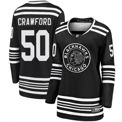 Women's Premier Chicago Blackhawks Corey Crawford Fanatics Branded Breakaway Alternate 2019/20 Jersey - Black