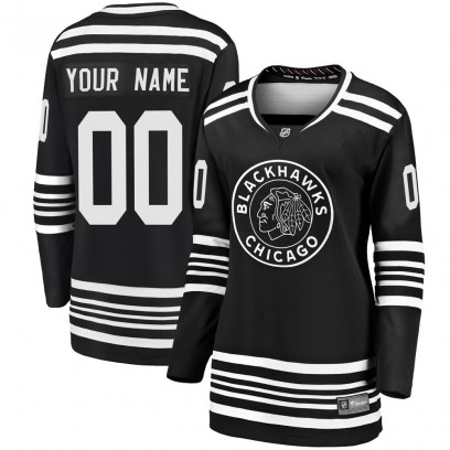 Women's Premier Chicago Blackhawks Custom Fanatics Branded Custom Breakaway Alternate 2019/20 Jersey - Black