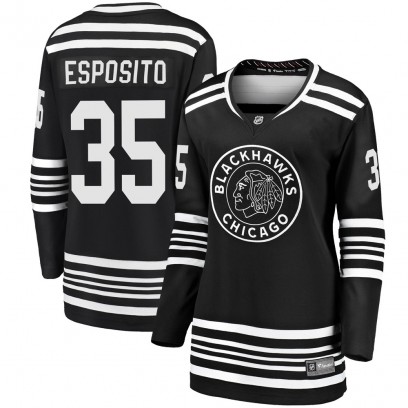 Women's Premier Chicago Blackhawks Tony Esposito Fanatics Branded Breakaway Alternate 2019/20 Jersey - Black